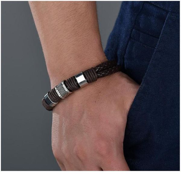 new arrival men pu leather 1pc punk boys unique zinc alloy weave knit brown bracel jlllio
new arrival men pu leather 1pc punk boys unique zinc alloy weave knit brown bracel jlllio