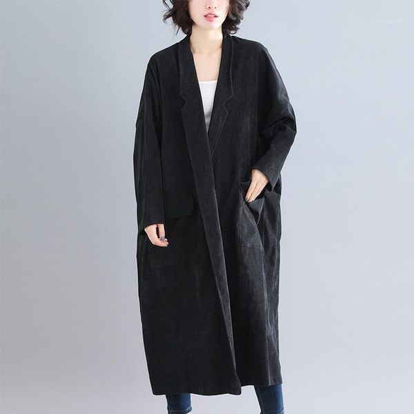 trench women spring autumn super-large yards solid color long sleeve female long coat loose casual women 1, Tan;black
trench women spring autumn super-large yards solid color long sleeve female long coat loose casual women 1, Tan;black