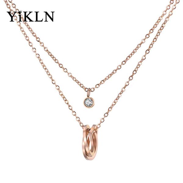 pendant necklaces yikln trendy double layers stainless steel rose gold twist laps & cz crystal chain chokers necklace yn18282, Silver
pendant necklaces yikln trendy double layers stainless steel rose gold twist laps & cz crystal chain chokers necklace yn18282, Silver