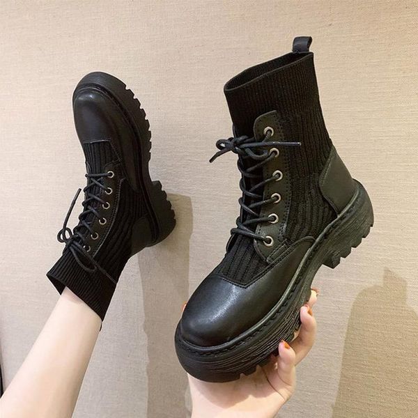 female boots women platform lace up patchwork shoes ladies ankle cool knitting black commute 2020 new style boots comfortable
female boots women platform lace up patchwork shoes ladies ankle cool knitting black commute 2020 new style boots comfortable