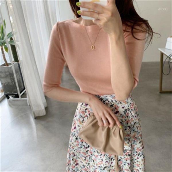 rugod 2020 new arrivals women summer t-shirts korean chic candy color o-neck short sleeved basic knitted tunic female verano1, White
rugod 2020 new arrivals women summer t-shirts korean chic candy color o-neck short sleeved basic knitted tunic female verano1, White