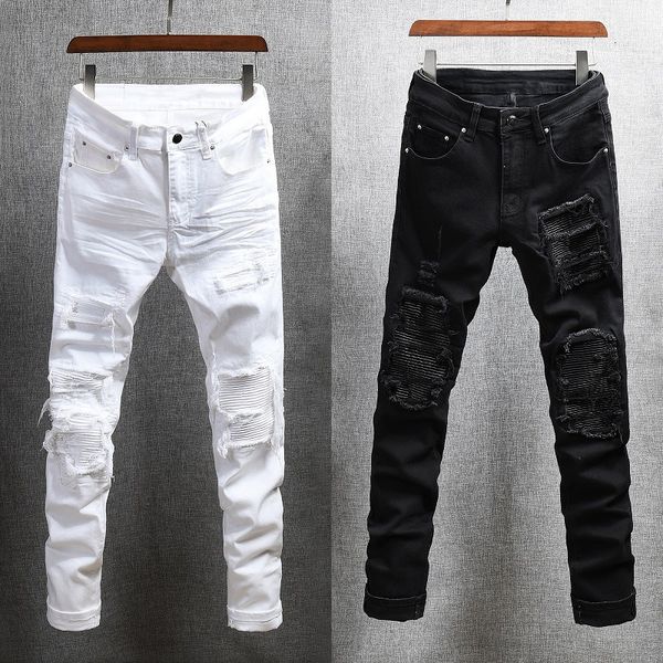 2021 new fashion streetwear men jeans elastic cotton slim denim ripped punk pants patches designer stretch hip hop trousers dsd, Blue
2021 new fashion streetwear men jeans elastic cotton slim denim ripped punk pants patches designer stretch hip hop trousers dsd, Blue