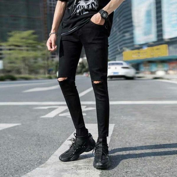 summer 2020 fashion teenagers denim jeans men's slim feet pants trend beggar pants knee holes long pencil men1, Blue
summer 2020 fashion teenagers denim jeans men's slim feet pants trend beggar pants knee holes long pencil men1, Blue