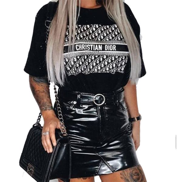 spring and autumn new women's wear europe and america popular letter t-shirt short sleeve top, White
spring and autumn new women's wear europe and america popular letter t-shirt short sleeve top, White