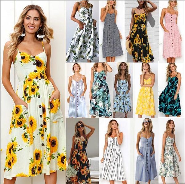 2020 summer v neck backless floral summer beach dress women white boho striped button sunflower daisy pineapple party midi, Black;gray
2020 summer v neck backless floral summer beach dress women white boho striped button sunflower daisy pineapple party midi, Black;gray