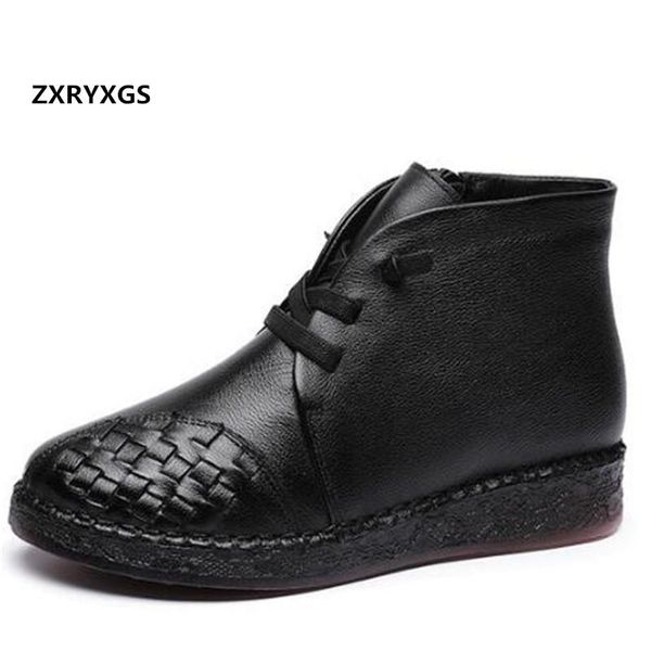 new cowhide woven winter leather boots women ankle boots fashion casual flat soft sole non-slip comfortable warm, Black
new cowhide woven winter leather boots women ankle boots fashion casual flat soft sole non-slip comfortable warm, Black