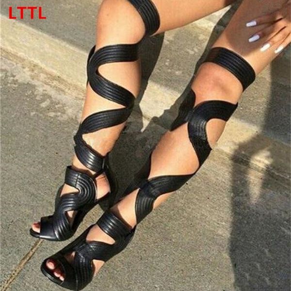 2020 cuts open-toed heels leather sandals lace over thigh high woman 35-43 size boots xkjk, Black
2020 cuts open-toed heels leather sandals lace over thigh high woman 35-43 size boots xkjk, Black