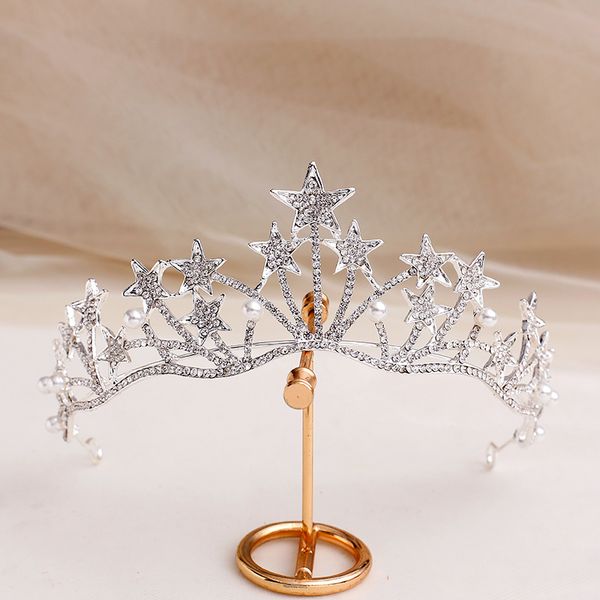 bridal headdress exquisite rhinestone shining stars crown hair fairy wedding dress accessories, Silver
bridal headdress exquisite rhinestone shining stars crown hair fairy wedding dress accessories, Silver