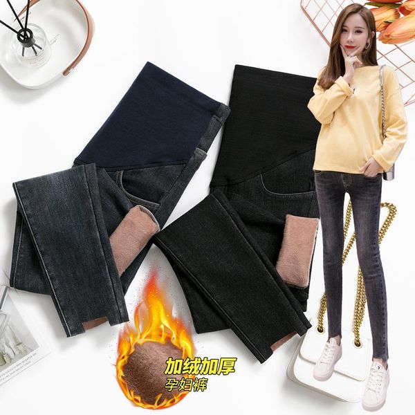 9702 winter thick warm thermal plus velvet denim maternity jeans belly pencil pants clothes for pregnant women stretch pregnancy, White
9702 winter thick warm thermal plus velvet denim maternity jeans belly pencil pants clothes for pregnant women stretch pregnancy, White