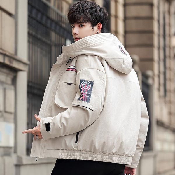 down jacket men's new winter 2020 short 90 white duck down men's coat thickened jacket, Black 
down jacket men's new winter 2020 short 90 white duck down men's coat thickened jacket, Black