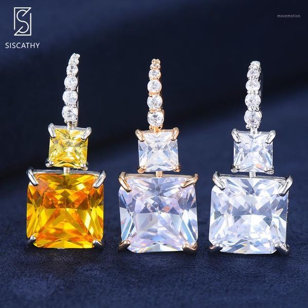siscathy 2020 fashion brand drop women dangle earrings luxury yellow square cubic zircon crystal earrings bridal jewelry1, Silver
siscathy 2020 fashion brand drop women dangle earrings luxury yellow square cubic zircon crystal earrings bridal jewelry1, Silver