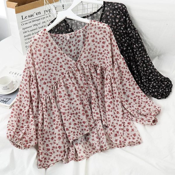 flower print chiffon shirt women spring puff sleeve blouse high waist chemisier femme chemise blusa mujer camisa1, White
flower print chiffon shirt women spring puff sleeve blouse high waist chemisier femme chemise blusa mujer camisa1, White
