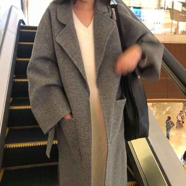 women's autumn winter 2021 new korean style temperament fashion loose and thin wild mid-length woolen coat, Black
women's autumn winter 2021 new korean style temperament fashion loose and thin wild mid-length woolen coat, Black