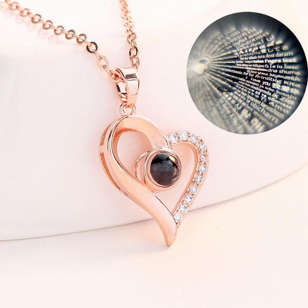 pendant necklaces rose gold 100 languages i love you projection necklace for women jewelry memory wedding valentine's day, Silver
pendant necklaces rose gold 100 languages i love you projection necklace for women jewelry memory wedding valentine's day, Silver