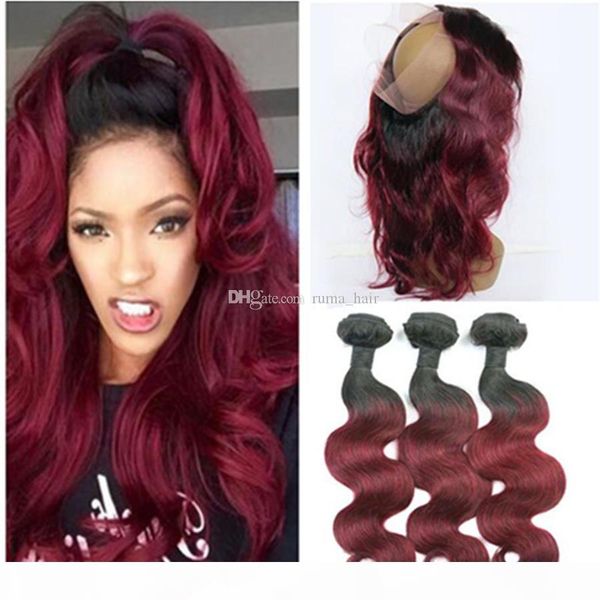 wine red 360 lace frontal with bundles 4pcs lot 8a ombre 1b 99 burgundy brazilian human hair body wave hair weave, Black;brown
wine red 360 lace frontal with bundles 4pcs lot 8a ombre 1b 99 burgundy brazilian human hair body wave hair weave, Black;brown
