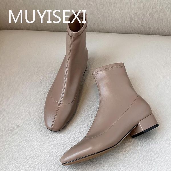 boots slip-on ankle 4cm low square heels elastic round toe office women shoes black beige nude ming02 muyisexi
boots slip-on ankle 4cm low square heels elastic round toe office women shoes black beige nude ming02 muyisexi