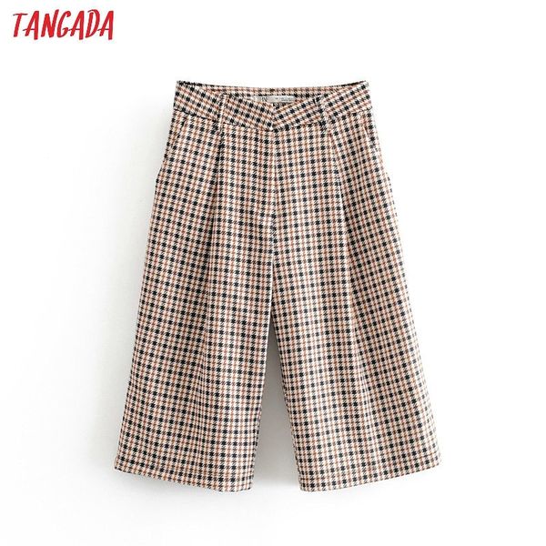 tangada fashion women vintage plaid pattern pants trousers pockets buttons lady knee length pants pantalon 6a163 y200418, Black;white
tangada fashion women vintage plaid pattern pants trousers pockets buttons lady knee length pants pantalon 6a163 y200418, Black;white