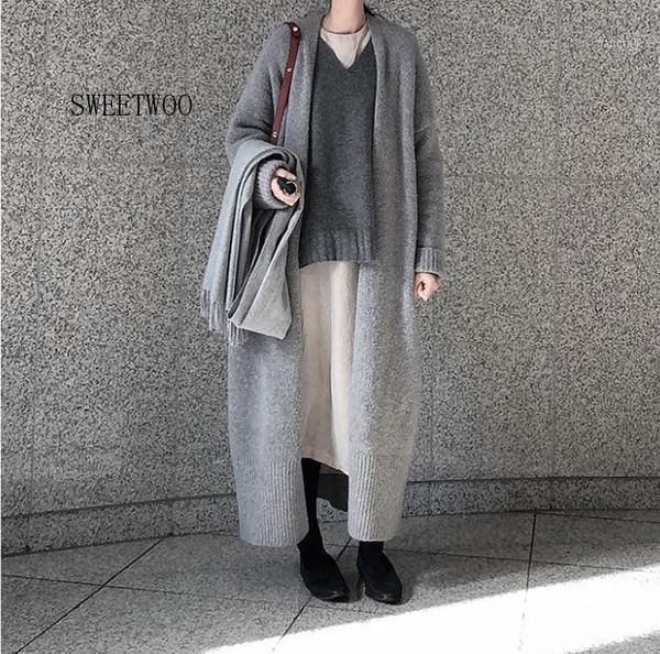 fashion loose long knitted sweater solid color spring cardigans warm knitwear kimono plus size knitted outerwear1, White
fashion loose long knitted sweater solid color spring cardigans warm knitwear kimono plus size knitted outerwear1, White