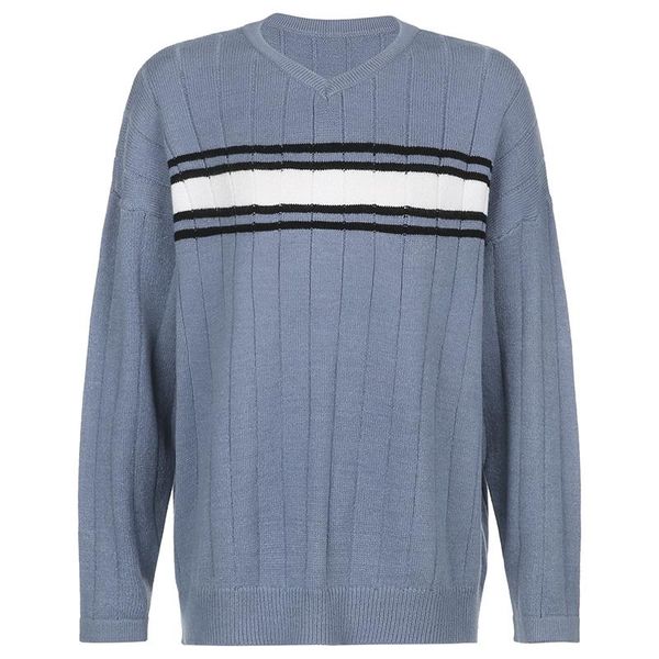 women's sweaters francais striped v neck oversized sweater women casual loose knitted jumper ladies preppy japan vintage korean knitwea, White;black
women's sweaters francais striped v neck oversized sweater women casual loose knitted jumper ladies preppy japan vintage korean knitwea, White;black