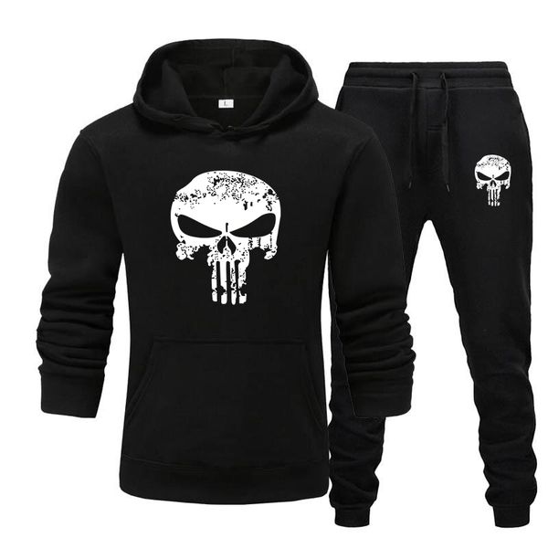2 pieces sets tracksuit men skull brand autumn winter hooded sweatshirt +drawstring pants male sport hoodies running sportswear, Gray
2 pieces sets tracksuit men skull brand autumn winter hooded sweatshirt +drawstring pants male sport hoodies running sportswear, Gray