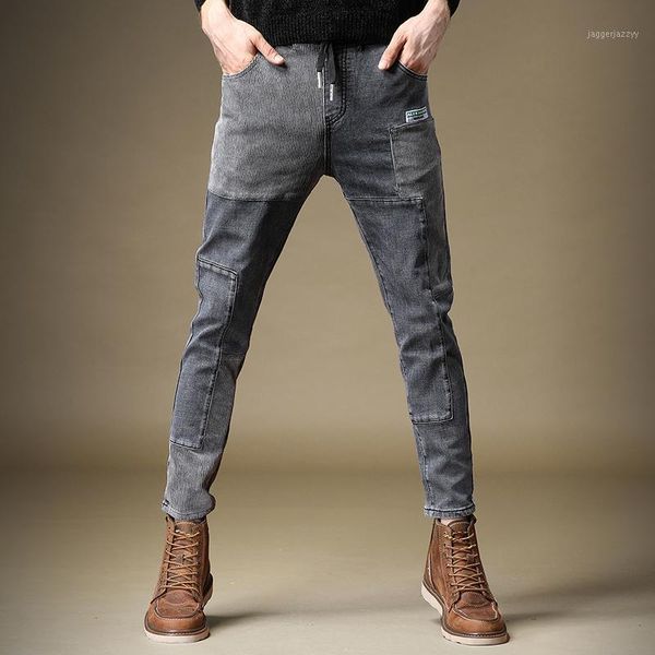 men's jeans fashion patchwork men slim fit pencil pants korean style causal denim trousers1, Blue
men's jeans fashion patchwork men slim fit pencil pants korean style causal denim trousers1, Blue