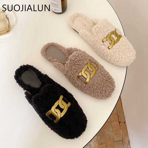 suojialun fur slippers women slip on slides brand metal buckle mule shoes round toe winter warm home slipper plush flip flops x1020, Black
suojialun fur slippers women slip on slides brand metal buckle mule shoes round toe winter warm home slipper plush flip flops x1020, Black