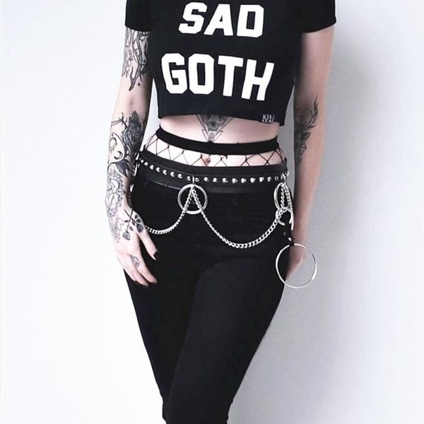 colemje punk gothic leather belt metal chain ring waist strap street dance decor wide binding love man-made cool luxury belts y200513, Black;brown
colemje punk gothic leather belt metal chain ring waist strap street dance decor wide binding love man-made cool luxury belts y200513, Black;brown