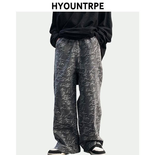 men's jeans high street chinese letter embroidery denim pants men wide legs zipper trouser hip hop streetwear loose joggers jean, Blue
men's jeans high street chinese letter embroidery denim pants men wide legs zipper trouser hip hop streetwear loose joggers jean, Blue