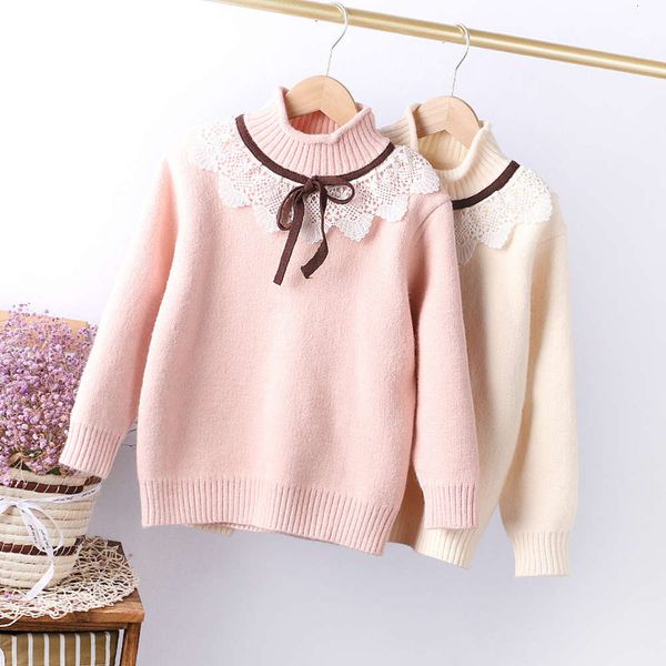 2020 winter wear wtern sle lace collar composite mink cashmere girls' medium and large children's thickened sweater, Blue
2020 winter wear wtern sle lace collar composite mink cashmere girls' medium and large children's thickened sweater, Blue