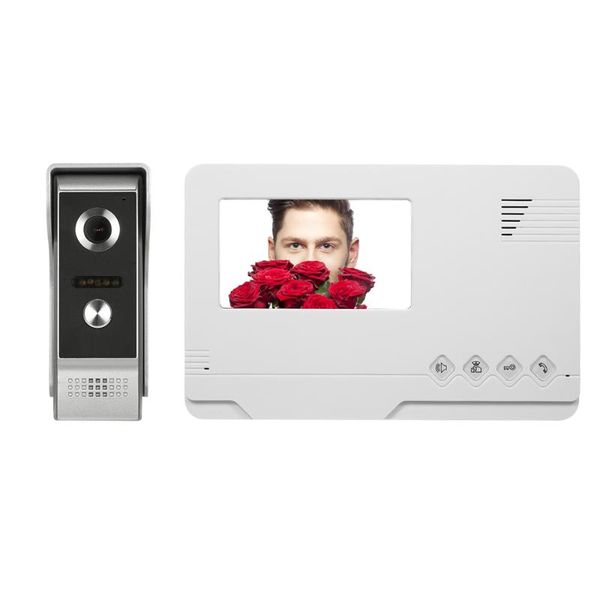 

4.3 inch tft wired color video doorbell indoor monitor rainproof outdoor camera visual intercom two-way audio remote unlock