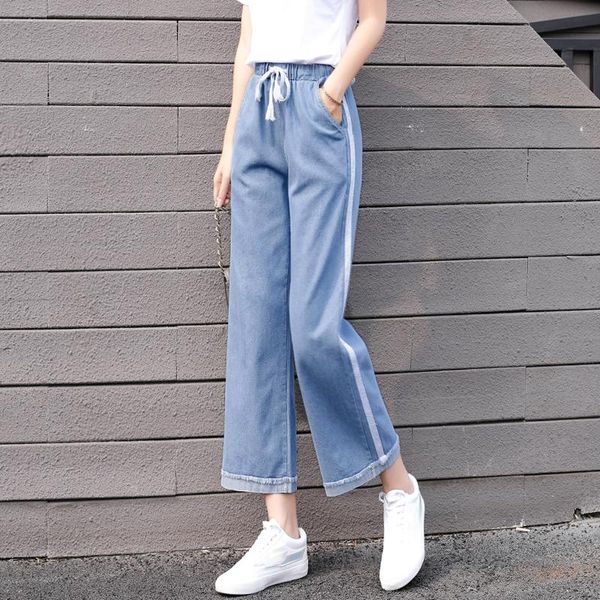 fashion wide leg jeans woman high wiast pockets boyfriend jeans for women casual side stripe plus size mom femme, Blue
fashion wide leg jeans woman high wiast pockets boyfriend jeans for women casual side stripe plus size mom femme, Blue