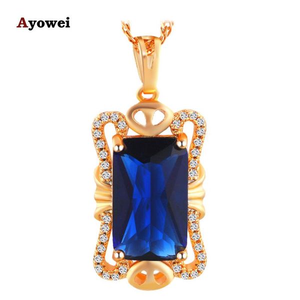 pendant necklaces ayowei designer brand fashion jewelry pendant& necklace blue zircon yellow gold color for elegant women lns635a, Silver
pendant necklaces ayowei designer brand fashion jewelry pendant& necklace blue zircon yellow gold color for elegant women lns635a, Silver
