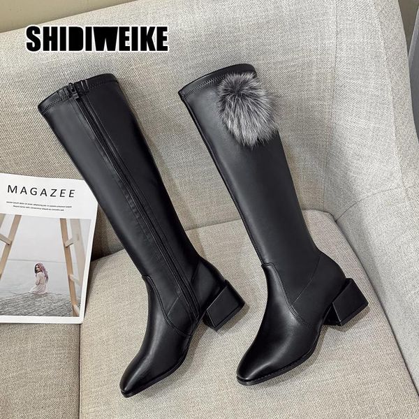 fashion slim long shoes woman side zipper square toe thick heels knee high boots 2020 winter party basic boots va063, Black
fashion slim long shoes woman side zipper square toe thick heels knee high boots 2020 winter party basic boots va063, Black
