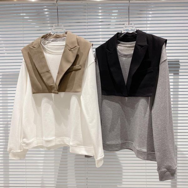 women's tracksuits 2021 autumn suit collar shawl design solid color round neck two-piece blouse trend 0924, Gray
women's tracksuits 2021 autumn suit collar shawl design solid color round neck two-piece blouse trend 0924, Gray