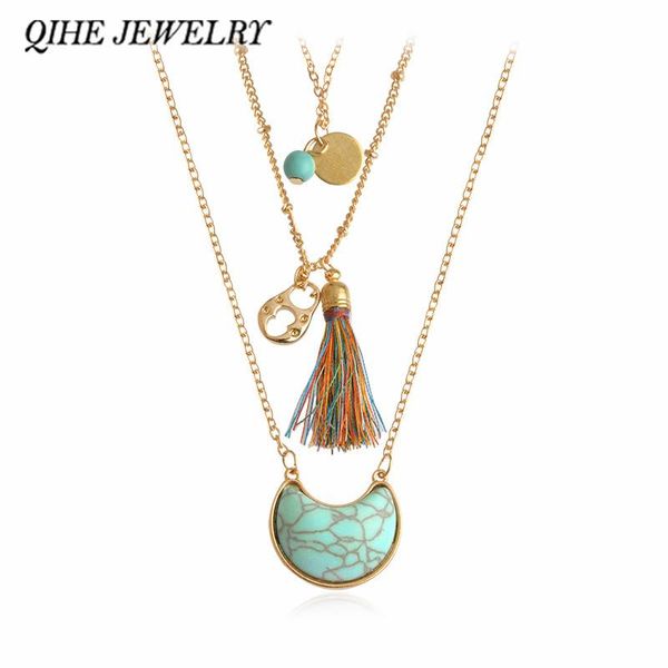 qihe jewelry layering necklace with horn white blue stone tassel charm delicate dainty long chain hippie boho jewelry, Golden;silver
qihe jewelry layering necklace with horn white blue stone tassel charm delicate dainty long chain hippie boho jewelry, Golden;silver
