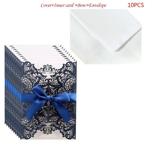 10pcs/set cut glitter lace wedding invitation cards with bow ribbon envelopes for bridal shower engagement birthday 875a
10pcs/set cut glitter lace wedding invitation cards with bow ribbon envelopes for bridal shower engagement birthday 875a
