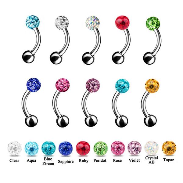 showlove 1pcs mix colors stainless steel single epoxy eyebrow rings piercing curved bar banana body jewelry q jlljlg, Silver
showlove 1pcs mix colors stainless steel single epoxy eyebrow rings piercing curved bar banana body jewelry q jlljlg, Silver