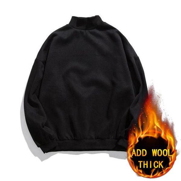 men's sweaters winter men sweatshirt pullover warmth hip hop style of solid color minimalist half high collar black sweater, White;black
men's sweaters winter men sweatshirt pullover warmth hip hop style of solid color minimalist half high collar black sweater, White;black
