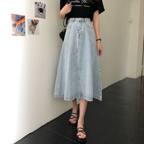 2021 new blue light denim female korean style jeans casual skirt waist the line long skirts for woman (78373 bh0m, Black
2021 new blue light denim female korean style jeans casual skirt waist the line long skirts for woman (78373 bh0m, Black