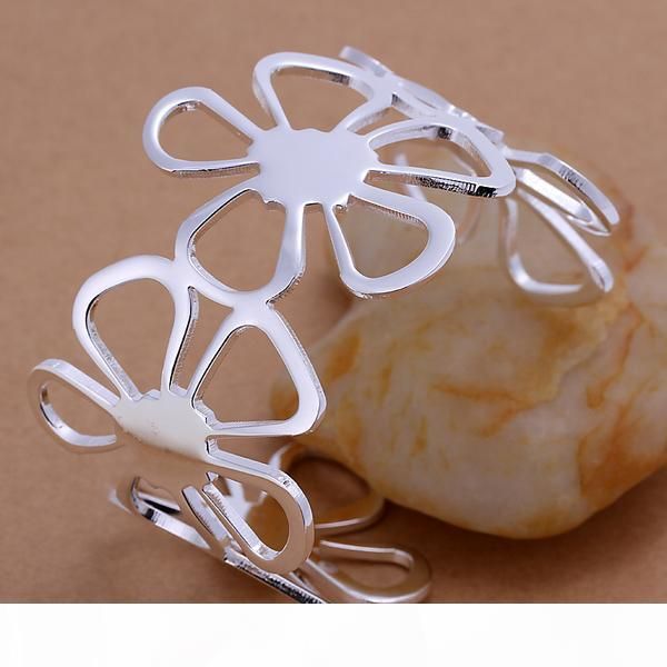 new 925 sterling silver four big flowers wide cuff bangle bracelets jewelry 925 silver bracelet fashion grade jewelry 1325, Black
new 925 sterling silver four big flowers wide cuff bangle bracelets jewelry 925 silver bracelet fashion grade jewelry 1325, Black