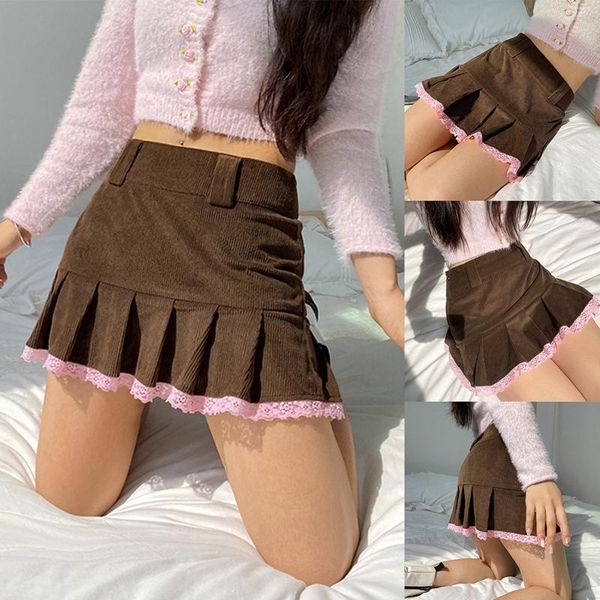 lace trim corduroy pleated skirts girl sweet high waist brown skirt autumn a-line mini skirt, Black
lace trim corduroy pleated skirts girl sweet high waist brown skirt autumn a-line mini skirt, Black