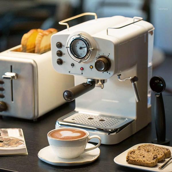 semi aautomatic espresso machine 15bar coffee maker italian double temperature control steam type milk foamer retro white 220v1
semi aautomatic espresso machine 15bar coffee maker italian double temperature control steam type milk foamer retro white 220v1