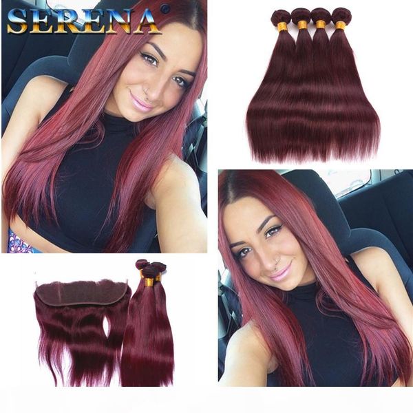 8a brazilian bugundy straight hair bundles with lace closure wine red 99j human hair weaves with 13x4 closure lace frontal with bundles, Black;brown
8a brazilian bugundy straight hair bundles with lace closure wine red 99j human hair weaves with 13x4 closure lace frontal with bundles, Black;brown