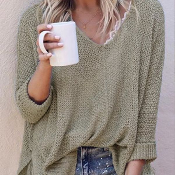 s23cd women's clothing color spring new v-neck sweatersweater solid 2020 loose long sleeve for casual sweater women 9rpbw, White;black
s23cd women's clothing color spring new v-neck sweatersweater solid 2020 loose long sleeve for casual sweater women 9rpbw, White;black