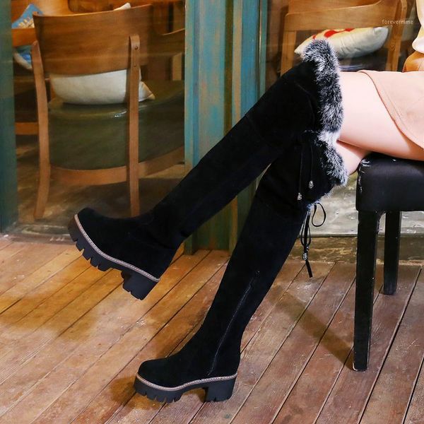 over the knee boots keep warm fur wool women boots square high heels winter snow russia winter ladies party shoes1, Black
over the knee boots keep warm fur wool women boots square high heels winter snow russia winter ladies party shoes1, Black