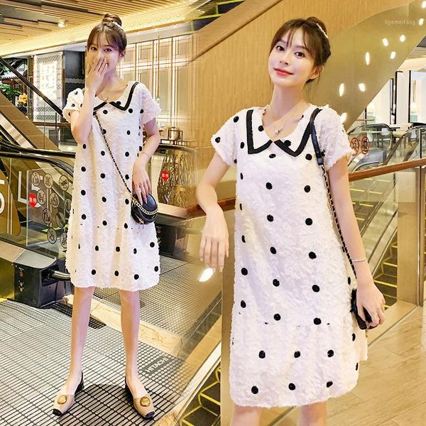 2020 summer new fashion korean style short sleeve lapel pregnant woman dress maternity polka dot dress cute cothes1, White
2020 summer new fashion korean style short sleeve lapel pregnant woman dress maternity polka dot dress cute cothes1, White