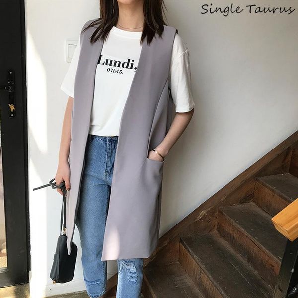 korean open stitch simple women coat vests v-neck fashion office lady chalecos para mujer grey black pockets colete feminino, Black;white
korean open stitch simple women coat vests v-neck fashion office lady chalecos para mujer grey black pockets colete feminino, Black;white
