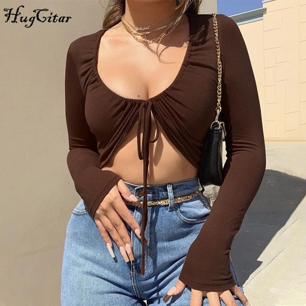 hugcitar 2020 long sleeve wrapped bandage crop autumn winter women fashion streetwear outfits tshirts club tees, White
hugcitar 2020 long sleeve wrapped bandage crop autumn winter women fashion streetwear outfits tshirts club tees, White