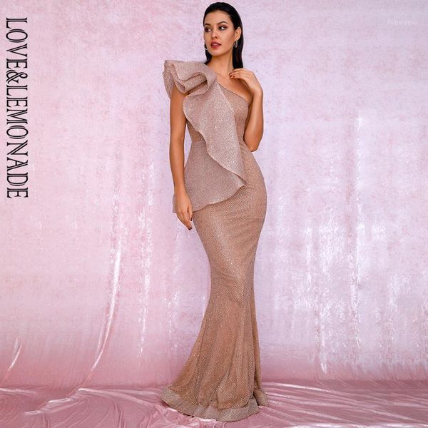 love&lemonade one shoulder ruffled stitch rose gold glitter material bodycon party maxi dress lm818861, Black;gray
love&lemonade one shoulder ruffled stitch rose gold glitter material bodycon party maxi dress lm818861, Black;gray