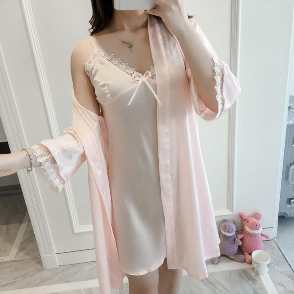 lady faux silk kimono robe gown suit sweet bow lace trim sleepwear v-neck spaghetti strap nightdress autumn home wear -xxl kg-165, Black;red
lady faux silk kimono robe gown suit sweet bow lace trim sleepwear v-neck spaghetti strap nightdress autumn home wear -xxl kg-165, Black;red